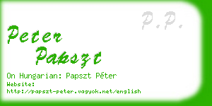 peter papszt business card